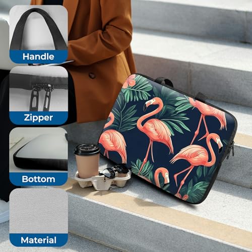 Laptop Sleeve with Handle 17 Inch, Waterproof Laptop Case Bag, Flamingo Pattern Design Computer Sleeve Compatible with MacBook Air, Pro, HP, Dell, Lenovo, ASUS - color: Flamingo, size: 17inch(16-17.3")