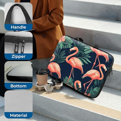 Laptop Sleeve with Handle 17 Inch, Waterproof Laptop Case Bag, Flamingo Pattern Design Computer Sleeve Compatible with MacBook Air, Pro, HP, Dell, Lenovo, ASUS - color: Flamingo, size: 17inch(16-17.3")
