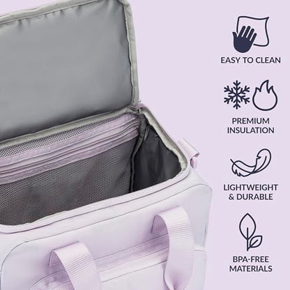 Bentgo Insulated Lunch Bag – Extra-Large Capacity Adult Lunch Bag with Shoulder Strap and External Storage Compartment, Durable, Lightweight, Ideal for Work, School, & Meals On the Go (Lavender) - color: Lavender