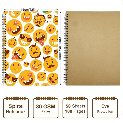 MAXCURY Blank Sheet Music Composition Manuscript Staff Paper Art Music Notebook Black 100 Pages 26x19cm (FunnyEmojis/White) - color: FunnyEmojis/White
