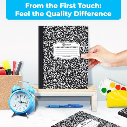 Rosmonde 5000 Pack (Pallet) Composition Notebooks Bulk, Quad Ruled, 200 Pages (100 Sheets), 9-3/4 x 7-1/2, Bulk Purchasing for School Districts & Office, Black Marble Notebooks, 4-7 Days Transit - size: 5000 Pack | District Pallet, style: Black Marble