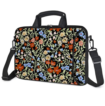 RICHEN 10 inch Messenger Bag Carrying Case with Handle Accessory Pocket Fits 7 to 10-Inch Laptops/Notebook/Kids Tablet (7-10.2 inch, Flowers2) - color: Flowers2, size: 7-10.2 inch