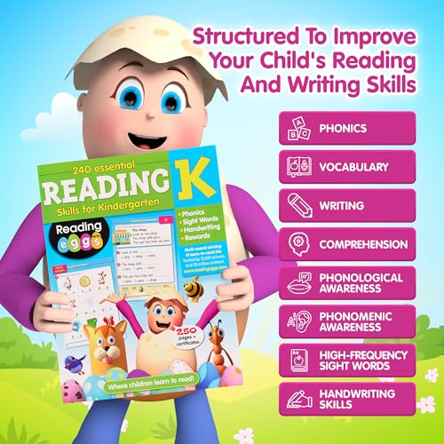 Kindergarten Reading Workbook Ages 4–6: 240 Essential Reading Lessons – Phonics, Sight Words, Handwriting, Reading Practice & Comprehension, Yearly Planner, 278 Full-Color Pages – Reading Eggs