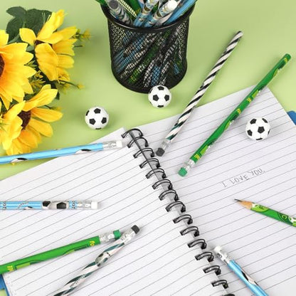 CCINEE 48 Pack Football Pencils For Kids,Fun Sport Soccer Pencils Bulk For Students Football Birthday Party Favors Easter Basket School Classroom Prizes Gift Stationery