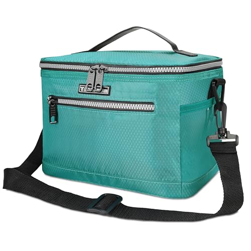 Tirrinia Insulated Lunch Box for Men/Women, Leakproof Lunch Bag for School Work, Large Lunch Tote Kids Boys Girls Back to School, Soft Reusable Cooler Office Picnic Beach Camping with Shoulder Strap - color: Teal, size: Medium - 7.8L