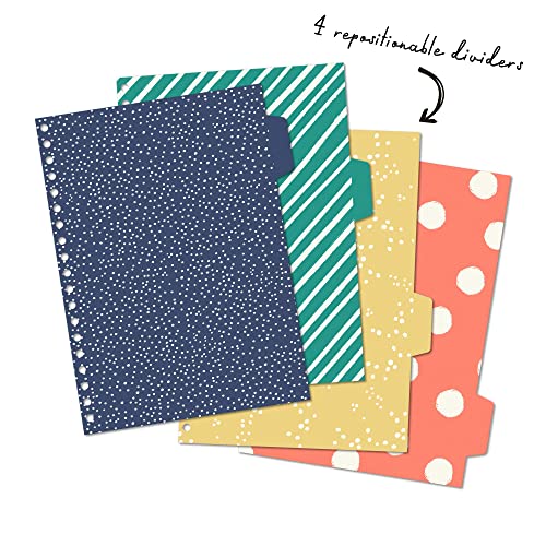 Pukka Pad, Carpe Diem 5-Subject Double Spiral Bound Notebook 3-Pack with Repositionable Dividers - 200 Pages of 80GSM Paper with Perforated Edges – Color Wash, B5 10 X 7in - color: Color Wash, style: Pack of 3