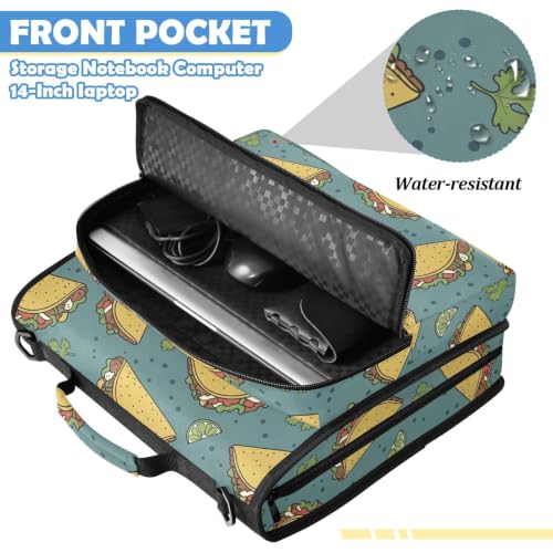 Mexican Tacos Zipper Binder Bag 2 Inch Binder Organizer for School Office | Large Capacity School Binders for Girls Boys Women Kids Men, Multi-Pocket Organizer Case with Strap for Students
