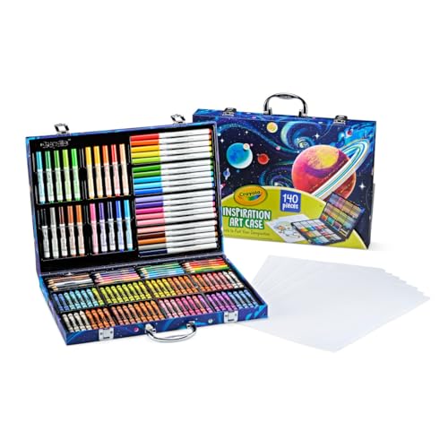 Crayola Inspiration Art Case Coloring Set, 140pc Space Theme – Art Kit for Kids, Crayons, Markers, Pencils, Gift for Boys & Girls, Ages 5, 6, 7, 8 [Amazon Exclusive]