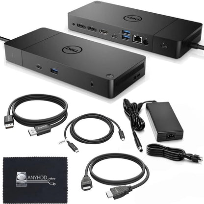 Dell WD19TB Thunderbolt Dock - 1 Year Warranty, Docking Station with 180W Adapter, HDMI, DisplayPort, Thunderbolt Cable, Cloth - Dell Docking Station Dual Monitor for Laptop & Computers (Renewed)
