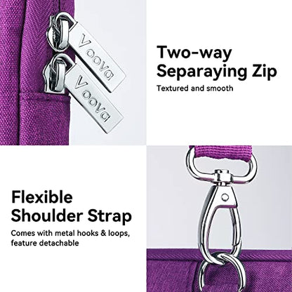 Voova 17 17.3 Inch Laptop Sleeve Case, Slim Women Men Shoulder Hand Bag Compatible with Razer Blade Pro 17, Lenovo Dell Asus Acer HP Notebook Messenger Briefcase with Strap, Waterproof, Purple - color: Purple, size: 17-17.3 In