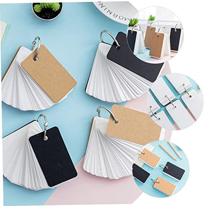 Artibetter 8Pcs Blank Flashcards Binder Rings Simple Style Memo Cards for Students Portable Note Cards for English Vocabulary Learning