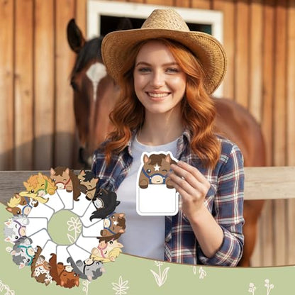 Yinder 24 Pads Cute Sticky Notes Fun Kawaii Horse Sticky Notes Pads Bulk Cartoon Memo Self Adhesive Gift for Valentines Veterinary Office School Tab Party Supplies - style: Horse