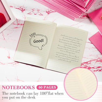 Mimorou 100 Pcs Journals Notebooks Bulk - Kraft Softcover A5 Small Notebooks 5.5 Inch x 8.3 Inch Notepads with 60 Page 30 Sheet for Writing Sketch Travel Office Supplies(Pink,Lined) - color: Pink, style: Lined