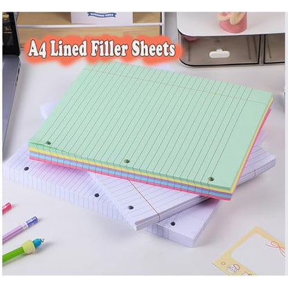 Loose Leaf Paper, 2 Pack 100 Sheets, Wide Ruled, 8" x 10.5", Reinforced Notebook Papers College Ruled, 3 Hole Punched, College Lined Filler Paper for 3 Ring Binder Notebook, School & Office, Pink - color: Pink 2