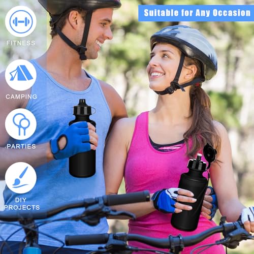 Zubebe 36 Pcs Sports Water Bottles Bulk Squeeze Reusable Plastic Water Bottles Back to School Supplies Summer Gifts for Students School Travel Hiking Cycling Event Team Gift - color: Black