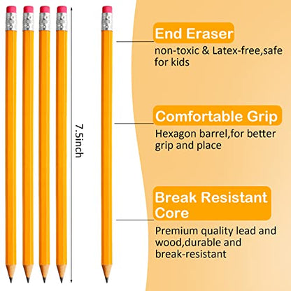 Epakh 800 Pieces #2 HB Pencils with Eraser, Unsharpened Graphite Wood Satin-smooth Finish Pencils Bulk for Office School Supplies