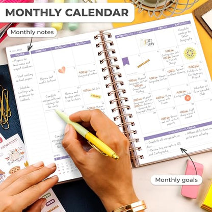 Clever Fox Academic Student Planner 2026-2027 – Hardcover Spiral-Bound Planner for School & College with Weekly & Monthly Calendar (Rose Gold) - color: Rose Gold