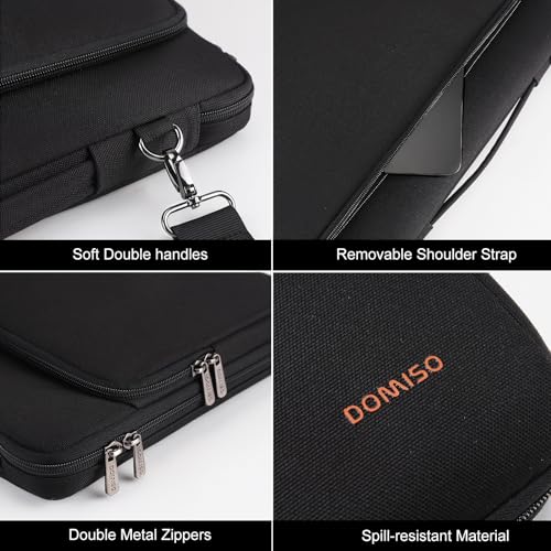 DOMISO 16 inch Laptop Sleeve Protective Case Cover Compatible with 16 16+ inch HP Dell ASUS Lenovo Chromebook,Waterproof Computer Cases Bag with Handle,Black - color: Black, size: 16 inch