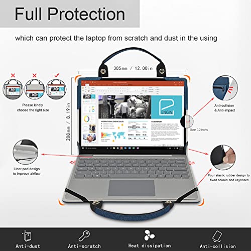 LiuShan 2-in-1 Protective Case + Portable Bag - 11.6" Chambebook Chromebook X360 11 Laptop Laptop Sleeve - Blue - color: Blue, size: 12.00 in X 8.19 in X 0.79 in