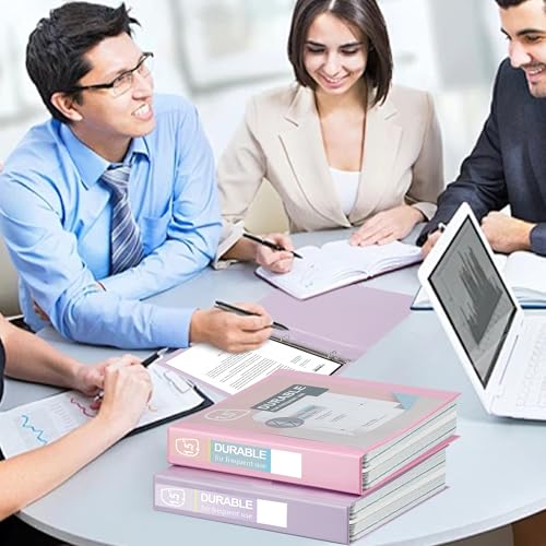 Zzrywuty Durable 3 Ring Binder,1.5 Inch,Economy 4 Pack,Each Holds 300 Pages,D-Ring Presentation View Binders for Office,School,Home (Pastel Assortment) - size: 1.5 Inch, style: Pastel Assortment