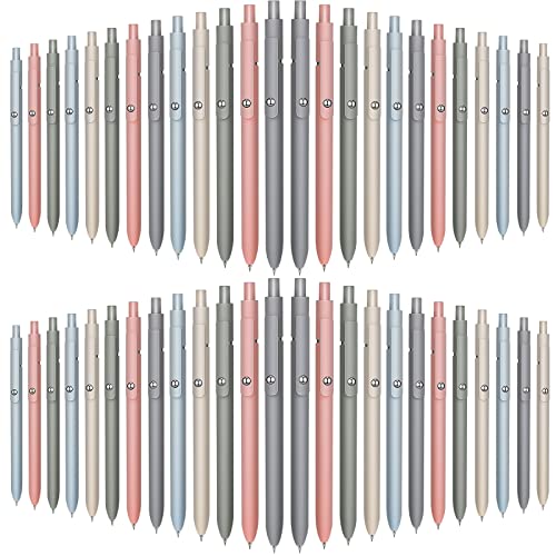 Sherr 50 Pcs Black Gel Ink Pens Bulk Retractable Ballpoint Pen Quick Dry 0.5mm Fine Point Smooth Writing Instrume Back to Shcool Gift for Student Classroom Coworker Teacher Staff Writing, 5 Colors - color: Black