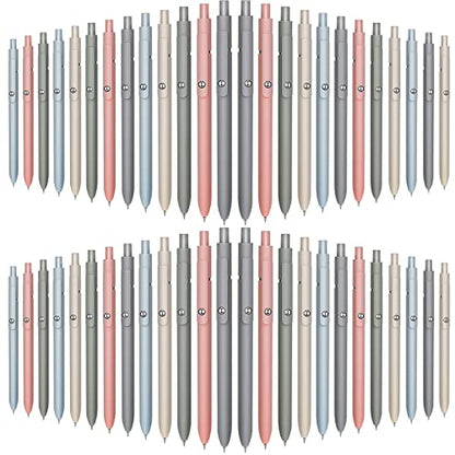 Sherr 50 Pcs Black Gel Ink Pens Bulk Retractable Ballpoint Pen Quick Dry 0.5mm Fine Point Smooth Writing Instrume Back to Shcool Gift for Student Classroom Coworker Teacher Staff Writing, 5 Colors - color: Black