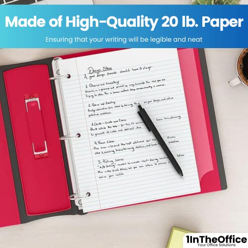 1InTheOffice College Ruled Filler Paper, Loose Leaf, 8.5" x 11", 3-Hole Punched, White, 800 Sheets – Bulk Lined Paper for School, Office, Binders - size: 800 Sheets