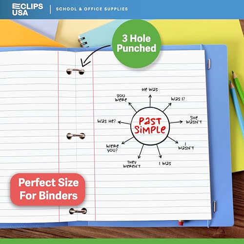 Wide Ruled Loose Leaf Paper Wide Ruled Notebook Paper Lined Writing Filler Paper 10.5” x 8” 56 gsm 4800 Sheets 100 Sheet Per Pack (48 Pack) - size: 48 Pack