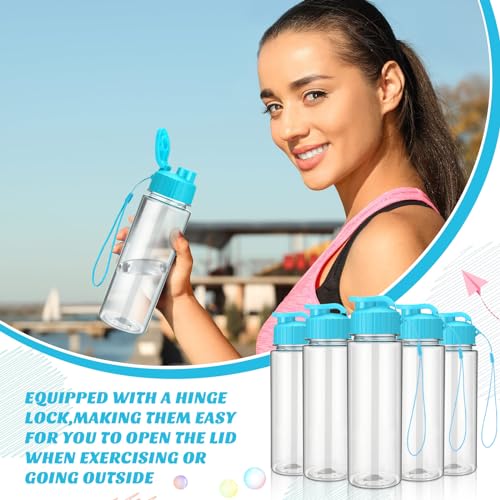 Mifoci 20 Pieces Water Bottle Bulk 17 oz Plastic Water Bottles Bulk Gym Sports Adults Reusable Large Bottles with Leak Proof Flip Top for Party Outdoor (Sky Blue) - color: Sky Blue