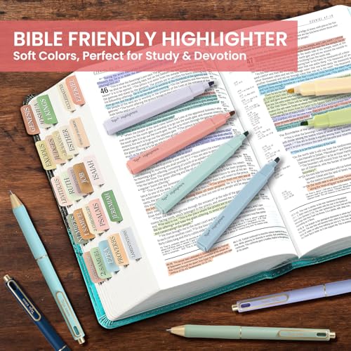 Taja 12 Pack Bible Highlighters and Pens Set No Bleed, 6 Aesthetic Pastel Highlighters and 6 Black Ink Pens for Bible Study, Journaling, School and Office Supplies - style: Highlighters+Black Pens