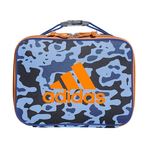 adidas Foundation School Lunch Bag – Insulated Lunchbox, 6L - color: Flow Blur/Signal Orange