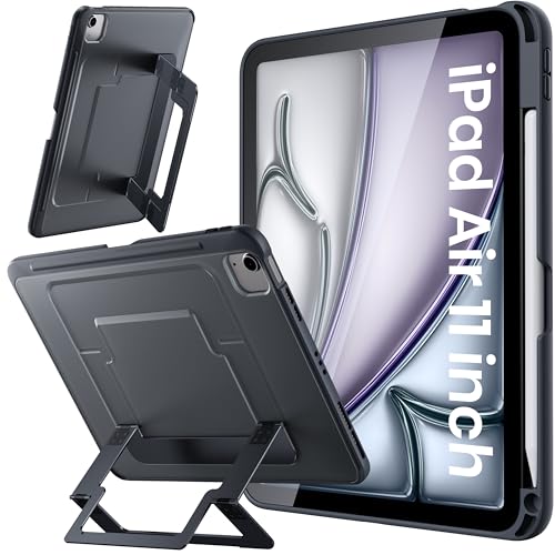 WSKEN for iPad Air 11 Inch Case - M4/M3/M2 (2026/2025/2024) | Multi Adjustable Kickstand, Ultra-Stable Cover with Pencil Holder, Shockproof Design for iPad Air 11 Inch Case, Black - color: Black, size: iPad Air 11" M4/M3/M2