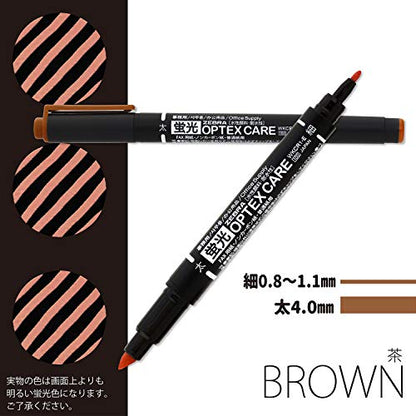 Zebra B-WKCR1-E Highlighter, Optex Care, Brown, 10 Pieces - color: Brown 10 Count