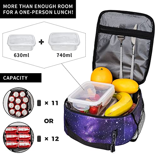 Starry sky Lunch Bags For Men Women Boys Girls Reusable Tote Lunch Bags For Office Work School Picnic Camping Thermal Insulation And Cold Preservation - color: Starry sky