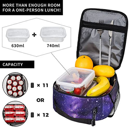Starry sky Lunch Bags For Men Women Boys Girls Reusable Tote Lunch Bags For Office Work School Picnic Camping Thermal Insulation And Cold Preservation - color: Starry sky