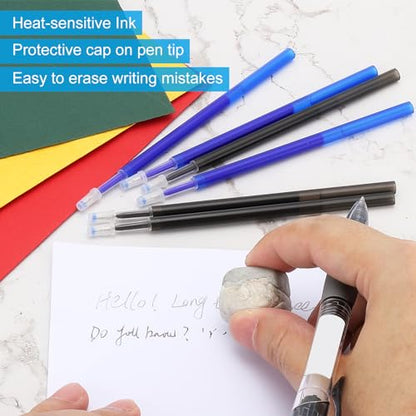 PATIKIL Erasable Gel Pen Refills, 24 Pcs Gel Ink Pens Refills Press Click Pen Fine Point 0.5mm Retractable Pens for Planner Writing Painting, Red - color: Red