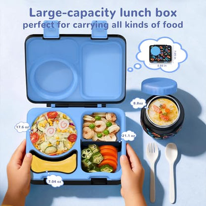 Bento Lunch Box for Kids Adult, Leakproof 3-4 Compartment Bento Box Set with Insulated Food Jar,Water Bottle, Lunch Bag, School Lunch Container for Toddler Teen Girls Boys Ages 3+(Game) - color: Game