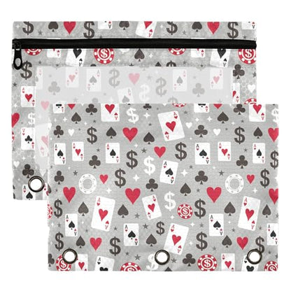 Play Chess White Black Binder Pouches 3 Ring for Boys Girls School Office College Supplies Chessboard Queen Knight Pencil Pouches Case Bag with Clear Window and Zipper 2 Pack - color: Chess
