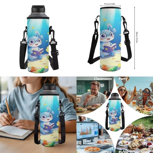Blue Axolotl 4PCS Backpack Set for Elementary School Kids 6-11 - 17 inch Turtle Print Backpack withwith Insulated Lunch Box, Pencil Case & Water Bottle Holder for Back to School - color: Blue Axolotl