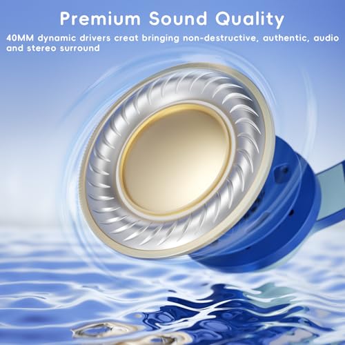 Candy Bila Kids Headphones, Wired Headphones for Kids Over Ear with Microphone, Foldable Headphone for Learning & Entertainment,Light Blue - color: Light Blue