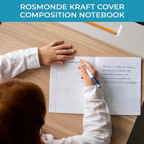 Rosmonde 50 Pack A5 Kraft Notebook, 120 Pages(60 Sheets) Thick Notebook, Long Lasting, Wide Ruled, 8 x 5.7, Bulk Composition Notebook, Bulk Kraft Travel Journals, Notebook for School - size: 50 Pack | Bulk Value, style: Wide Ruled - Kraft Cover