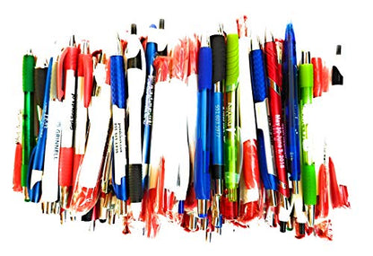 Wholesale Lot of 100 Misprint Ink Pens Ball Point Plastic Retractable Pens Mixed