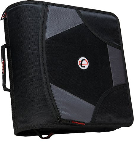 Case-it School Zipper Binder | 4-Inch D-Rings | 800-Sheet | D-186 Black | King Sized Zip Tab, 5-Subject Expanding File Folder, Multiple Pockets, Storage Organizer, Shoulder Strap, Office