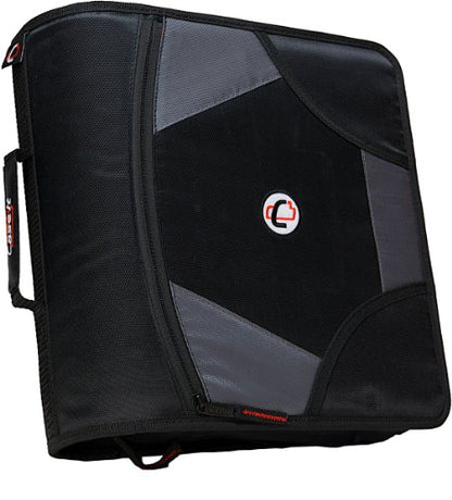 Case-it School Zipper Binder | 4-Inch D-Rings | 800-Sheet | D-186 Black | King Sized Zip Tab, 5-Subject Expanding File Folder, Multiple Pockets, Storage Organizer, Shoulder Strap, Office