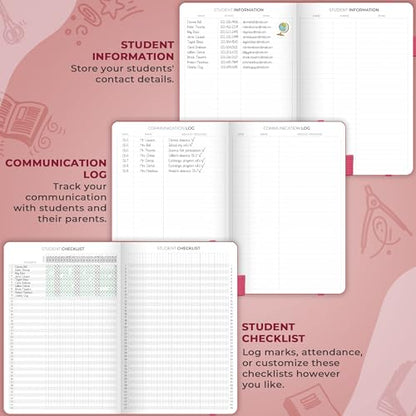 Clever Fox Teacher Planner, School & Homeschool Book, B5 Size Wine Red | Undated, 7x10, lay-flat binding, heavy-duty hardcover, teacher lesson weekly & daily planner, homeschool supplies - color: Wine Red, size: Smaller than A4 (7″ x 10″)