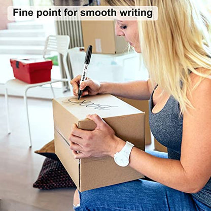 Keebor Permanent Markers Bulk, 60 Pack, Quick Drying & Fade Resistant | Fine Point Marker Set for Wood, Plastic, Paper, Metal - size: 1 Count (Pack of 60)