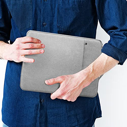 14 Inch Laptop Sleeve Case Water-Resistant Protecive Bag with Front Pocket Retractable Handle Notebook Carrying Case for 14 Inch Chromebook Notebook,Gray - color: Gray, size: 14"