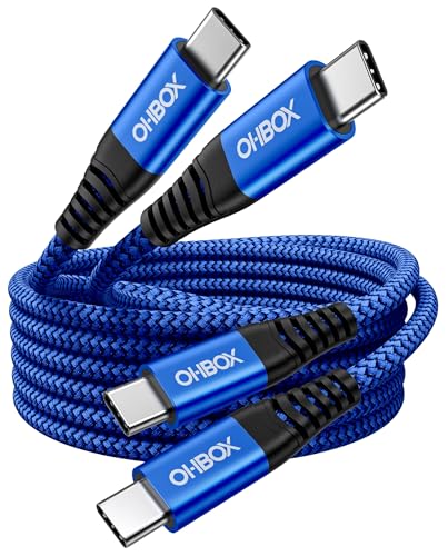 USB C to USB C Cable 60W [2Pack 3FT], USB C Fast Charging Cable for Car Durable Braided iPhone USB Type C Cable USBC to USBC Cord for iPhone 17/16/15/Pro Max/Plus, Samsung Galaxy S23 and More-Blue - color: Blue, size: 3FT, style: USB C to USB C