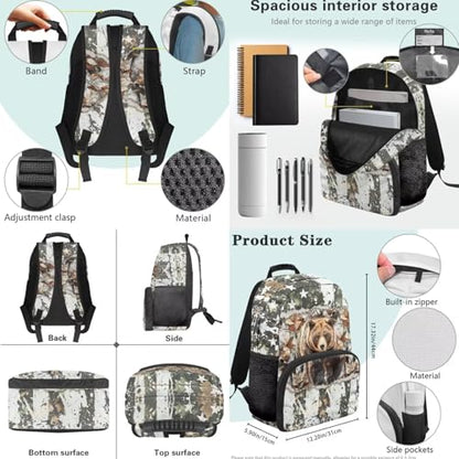 American Flag Bear Bookbags 3 in 1 School Backpack Set with Lunch Box Pencil Case 3PCS 17 Inch Teens Schoolbag for Middle High School Students - color: American Flag Bear