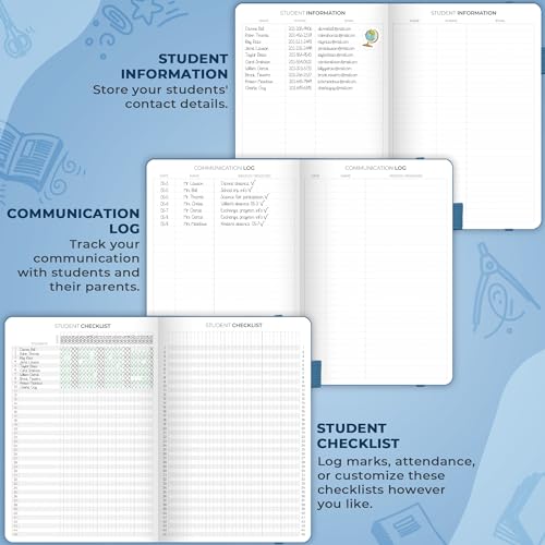 Clever Fox Teacher Planner, School & Homeschool Book, B5 Size Mystic Blue | Undated, 7x10, lay-flat binding, heavy-duty hardcover, teacher lesson weekly & daily planner, homeschool supplies - color: Mystic Blue, size: Smaller than A4 (7″ x 10″)